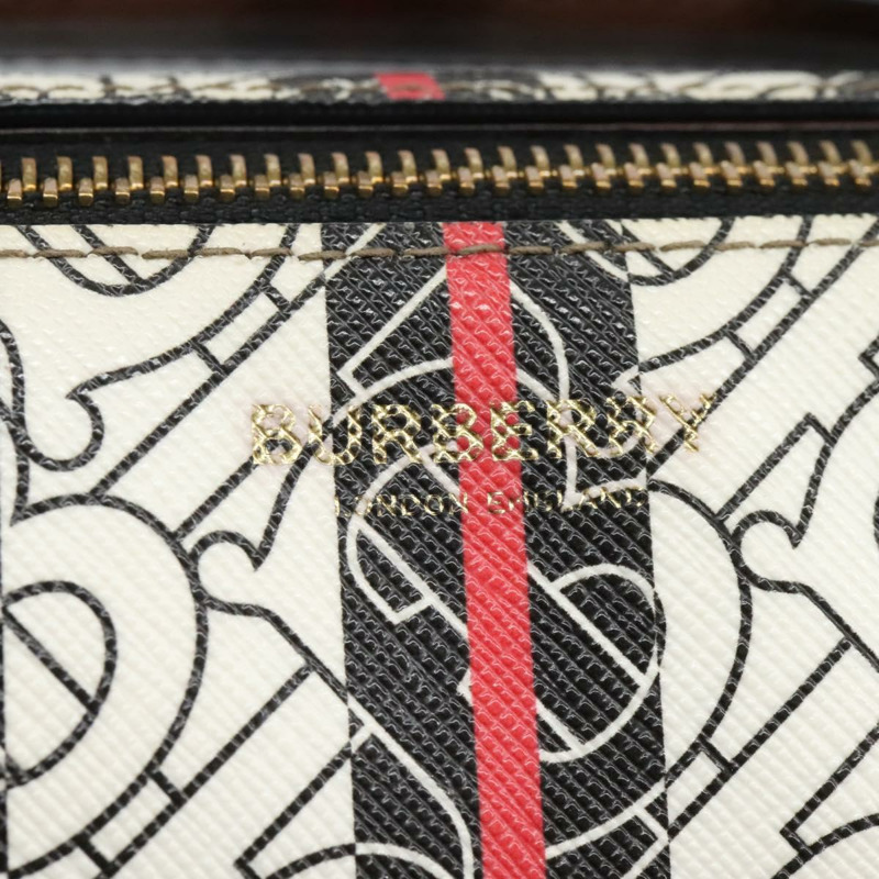 【日本直送】BURBERRY Monogram 條紋單肩包 PVC 皮革 棕色 正品 113137V-16