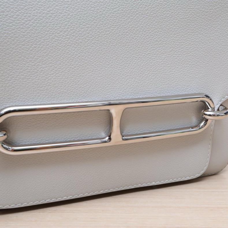 HERMES(愛馬仕) Roulis 豬鼻子 23 80珍珠灰 EC皮 Z刻 銀扣-5