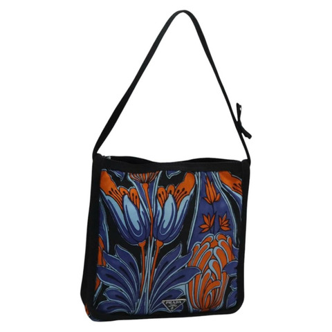PRADA 手提包 尼龍 黑色 藍色 銀色 正品 115591V