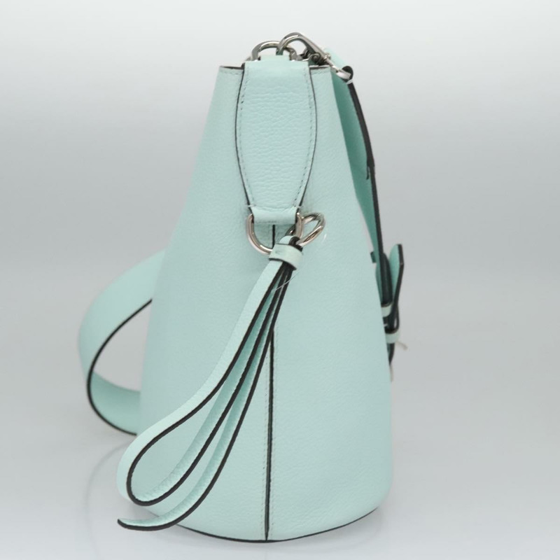 【日本直送】Salvatore Ferragamo Gancini 單肩包皮革銀色薄荷綠正品 BD070AV-3