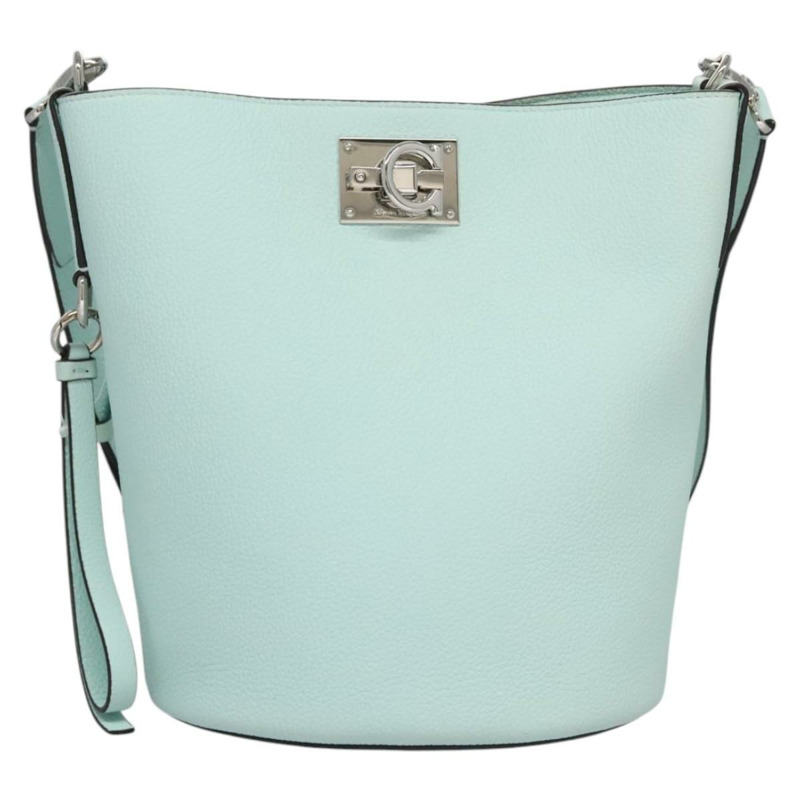 【日本直送】Salvatore Ferragamo Gancini 單肩包皮革銀色薄荷綠正品 BD070AV-12