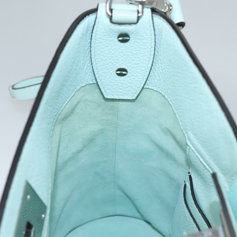 【日本直送】Salvatore Ferragamo Gancini 單肩包皮革銀色薄荷綠正品 BD070AV-20