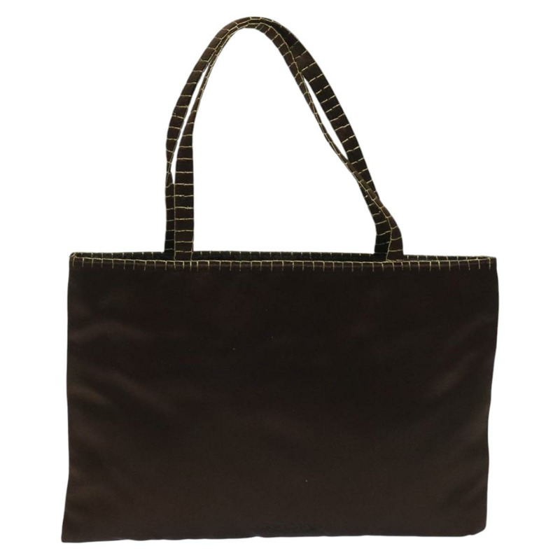 【日本直送】PRADA 手提包 緞面 深棕色 金色 正品 fm4379V-1