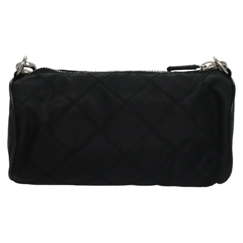 【日本直送】PRADA 鏈條手提包 尼龍 黑色 銀色 正品 mr1081V-1