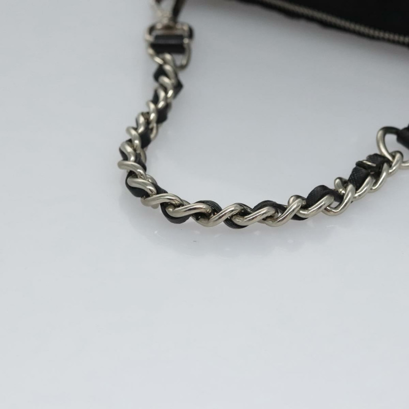 【日本直送】PRADA 鏈條手提包 尼龍 黑色 銀色 正品 mr1081V-6
