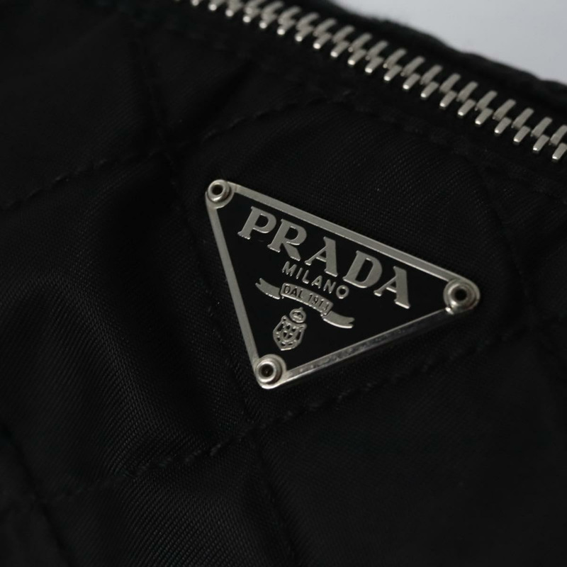 【日本直送】PRADA 鏈條手提包 尼龍 黑色 銀色 正品 mr1081V-17