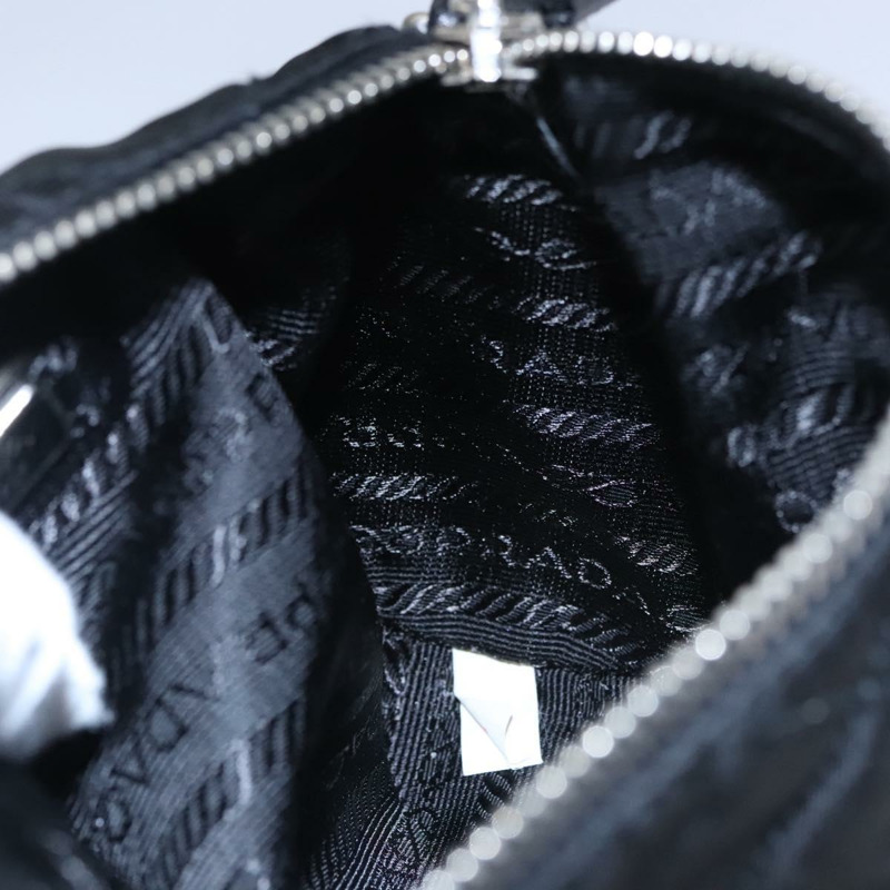 【日本直送】PRADA 鏈條手提包 尼龍 黑色 銀色 正品 mr1081V-19