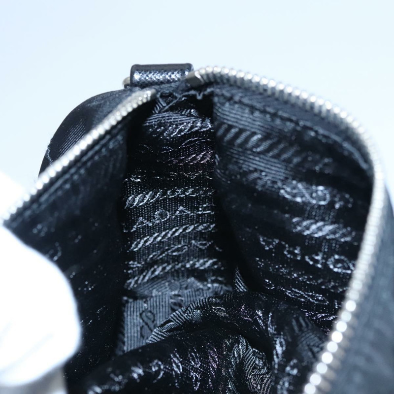 【日本直送】PRADA 鏈條手提包 尼龍 黑色 銀色 正品 mr1081V-20