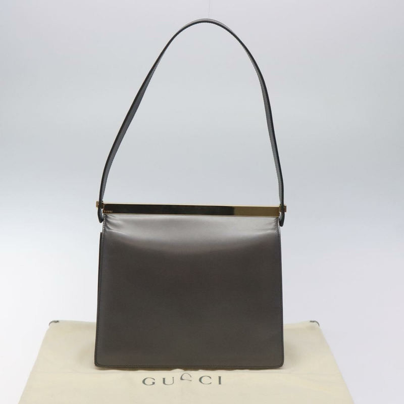 【日本直送】GUCCI 灰色金色皮革單肩包 正品 JB010V-11
