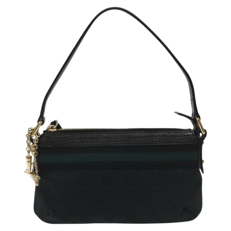 【日本直送】GUCCI GG 帆布雪莉線配件袋黑色卡其色 145970 正品 KD125V-12