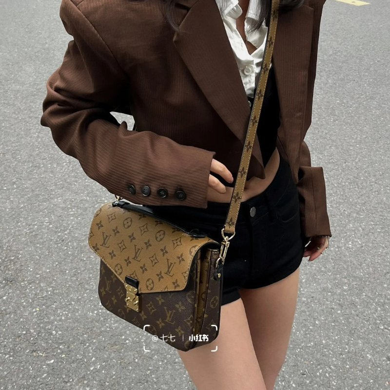 LOUIS VUITTON 拚色老花郵差包-1