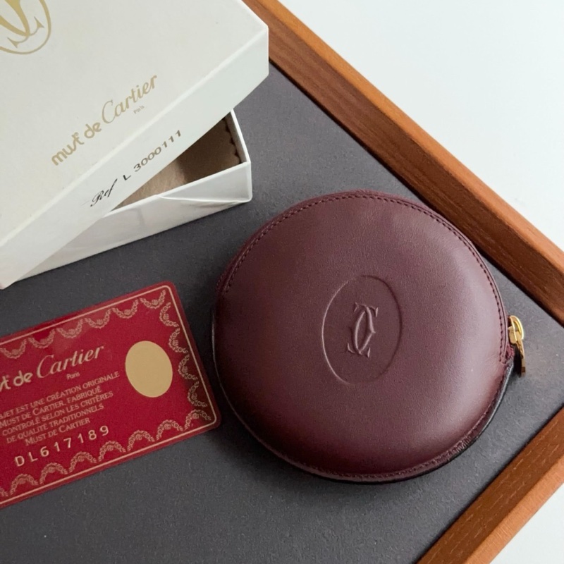 Cartier 卡地亞 酒紅色 零錢包-0