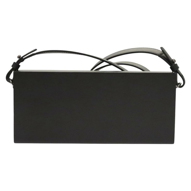 【日本直送】FENDI 盒式單肩包 皮革 黑色 銀色 正品 121070-1