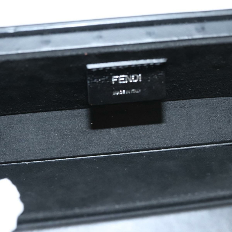 【日本直送】FENDI 盒式單肩包 皮革 黑色 銀色 正品 121070-9