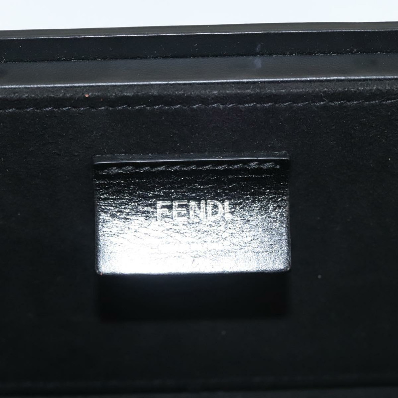 【日本直送】FENDI 盒式單肩包 皮革 黑色 銀色 正品 121070-17