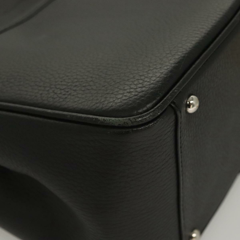 【日本直送】BURBERRY 手提包 皮革 黑色 銀色 正品 BA1908-8