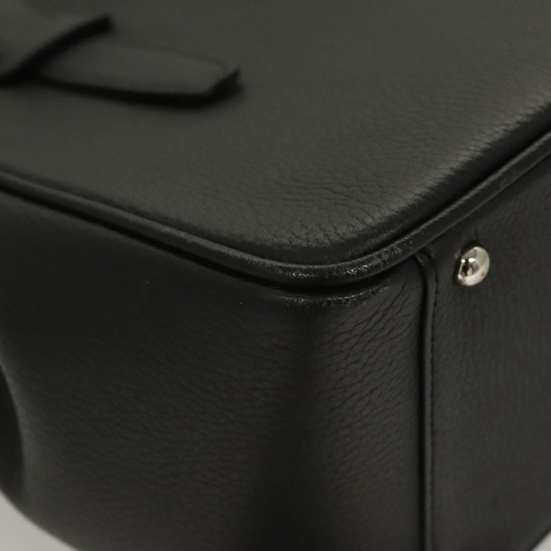 【日本直送】BURBERRY 手提包 皮革 黑色 銀色 正品 BA1908-14