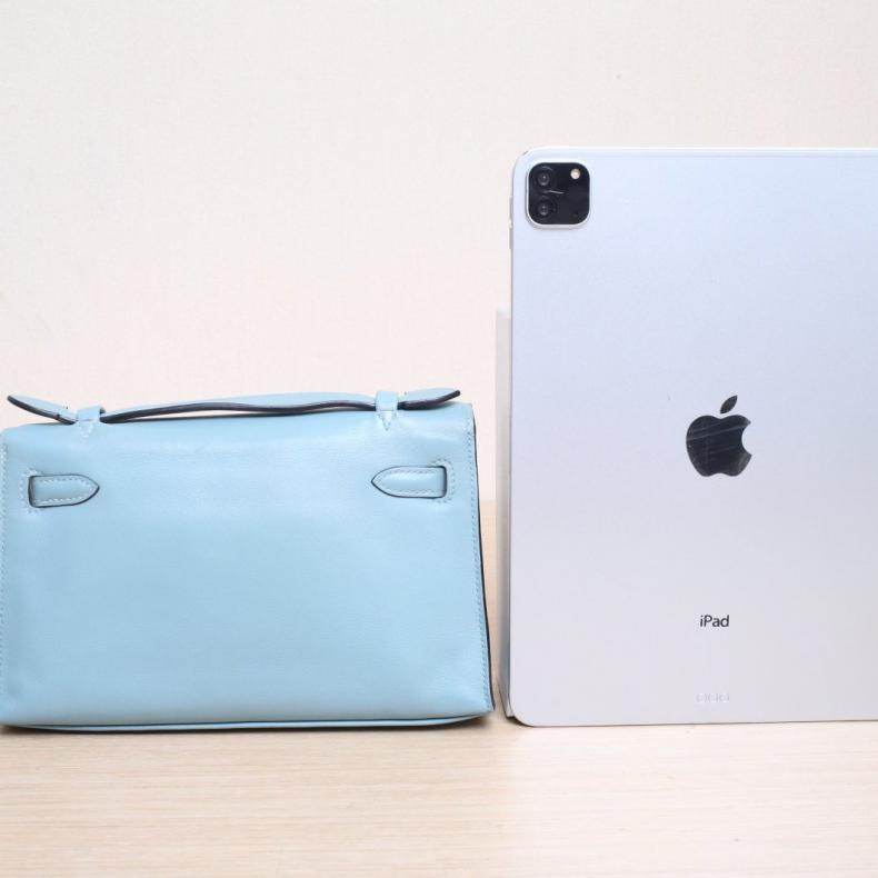 HERMES(愛馬仕) MINI KELLY 一代 22CM 7G天青色 Swift皮 框M 銀扣-2