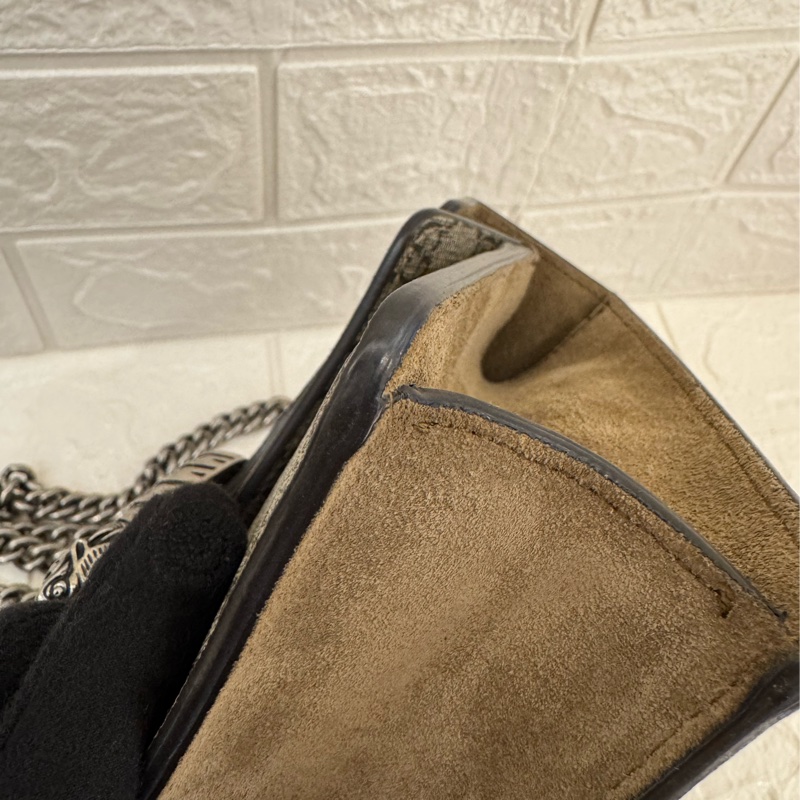 Gucci 咖pvc酒神雙鏈包小號-9