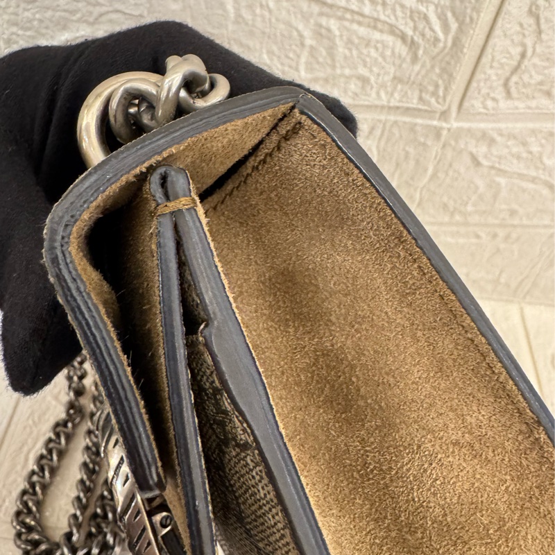 Gucci 咖pvc酒神雙鏈包小號-16