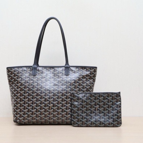 GOYARD(高雅德) Artois 拉鏈 購物袋 Tote MM 小號 黑色 PVC