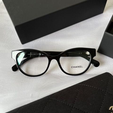 全新！Chanel 香奈兒 貓眼 珍珠鏡框 眼鏡 CH3440