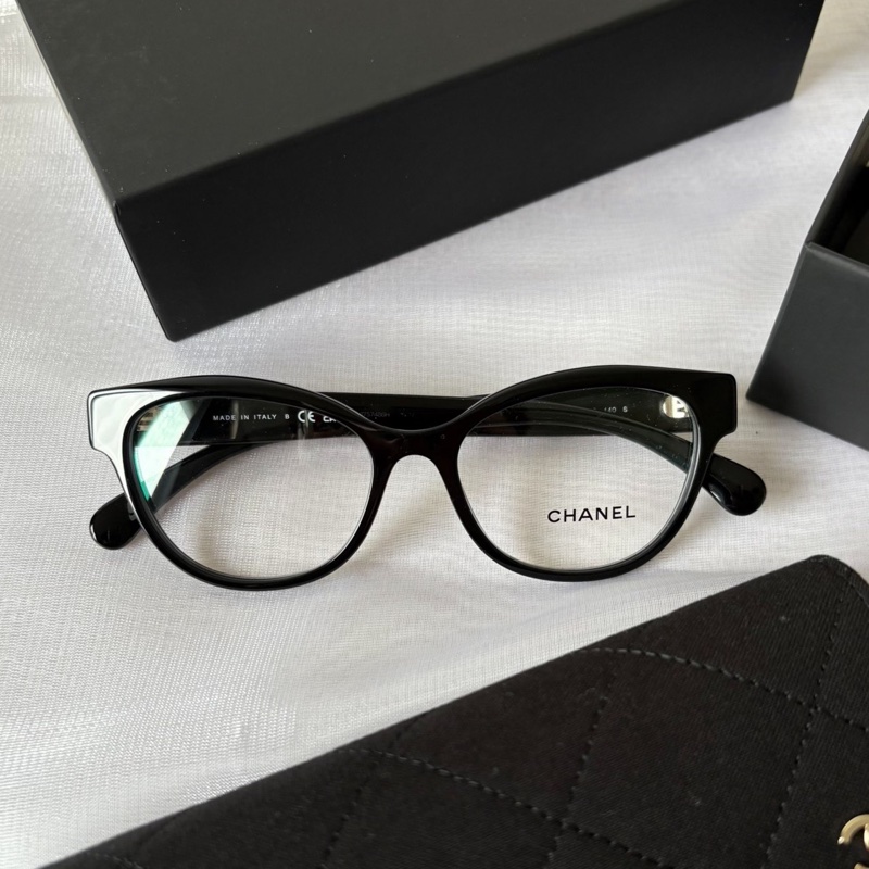 全新!Chanel 香奈兒 貓眼 珍珠鏡框 眼鏡 CH3440-0