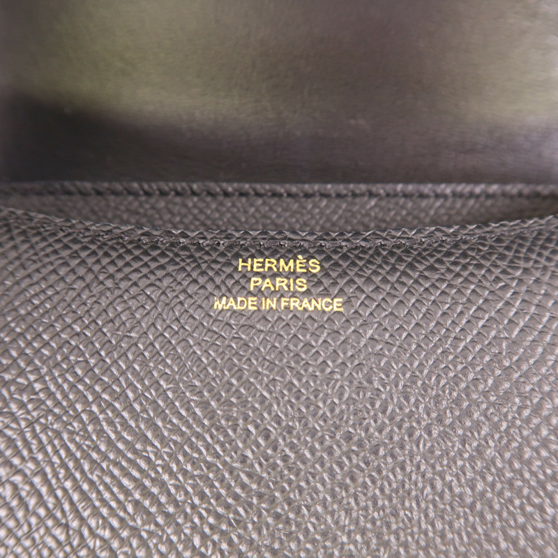 HERMES Epsom皮革Constance Mini金扣肩背袋89 Noir-7