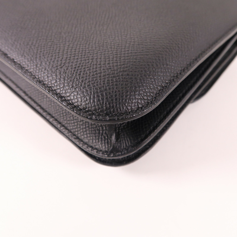 HERMES Epsom皮革Constance Mini金扣肩背袋89 Noir-13