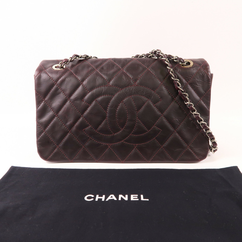 CHANEL 牛皮皮革Shoulder Bag銀扣鏈帶肩背袋-15