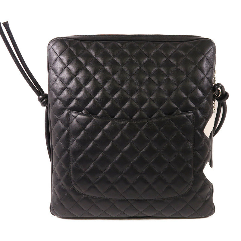 CHANEL 羊皮皮革Cambon Shoulder Bag銀扣肩背袋-1