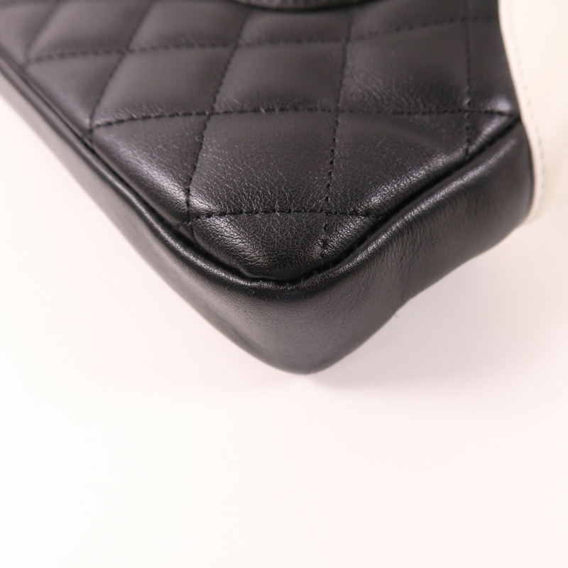 CHANEL 羊皮皮革Cambon Shoulder Bag銀扣肩背袋-13
