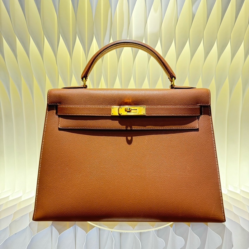 Hermès 愛馬仕 Kelly 32 金棕色-0