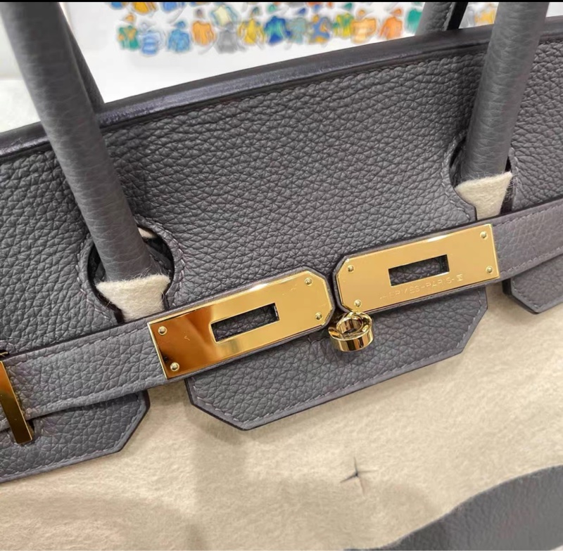 有購証➡️ Hermes愛馬仕 birkin30 8F錫器灰金扣 Z刻 togo皮 配件：塵袋，鎖鑰匙，吊牌，雨衣，票 尺寸：30*22*16cm-4