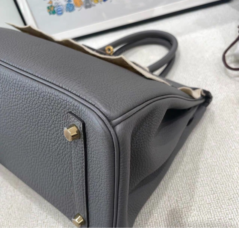 有購証➡️ Hermes愛馬仕 birkin30 8F錫器灰金扣 Z刻 togo皮 配件：塵袋，鎖鑰匙，吊牌，雨衣，票 尺寸：30*22*16cm-6