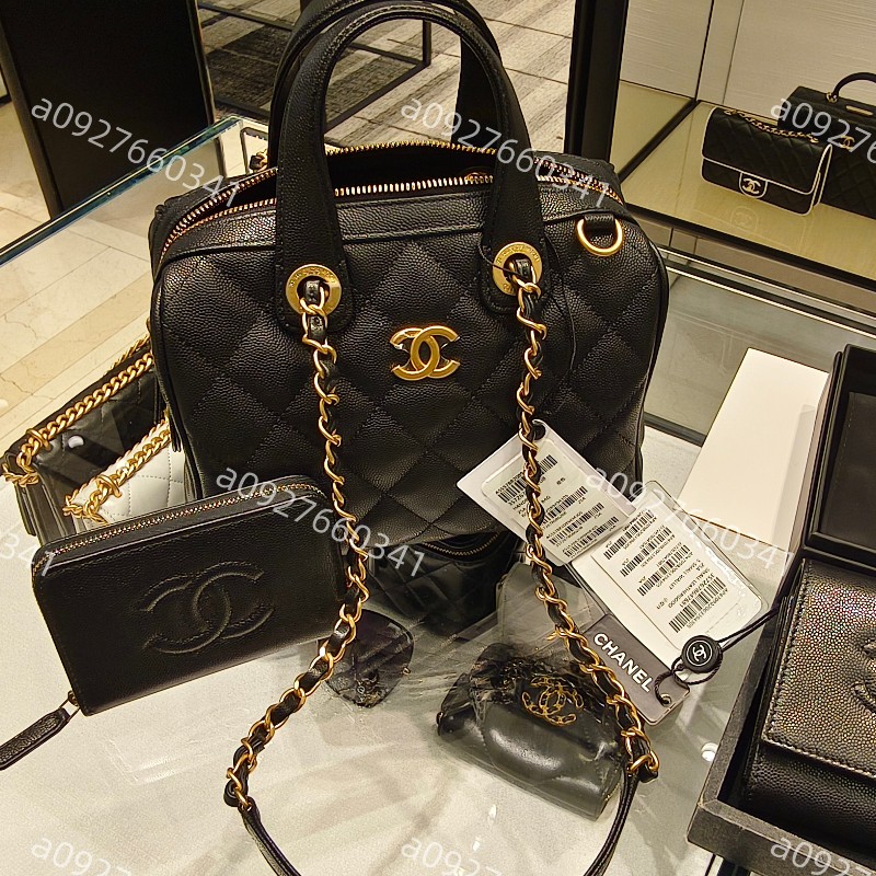 香奈兒 25A荔枝紋小型保齡球包  容量很讚!-2