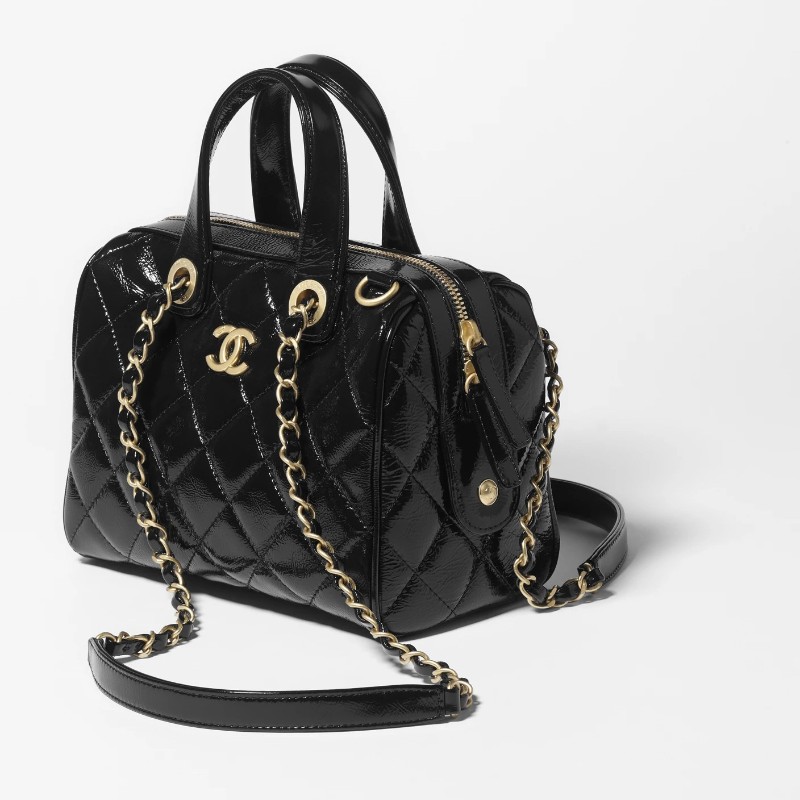 香奈兒 25A荔枝紋小型保齡球包  容量很讚!-4