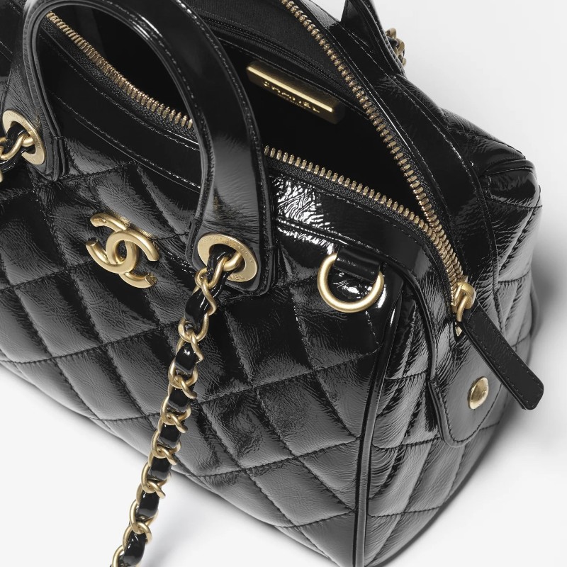 香奈兒 25A荔枝紋小型保齡球包  容量很讚!-5