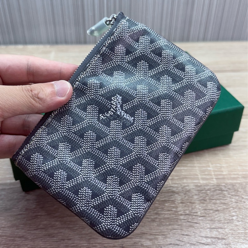 Goyard senat mini 戈雅灰色一字萬用零錢包-3