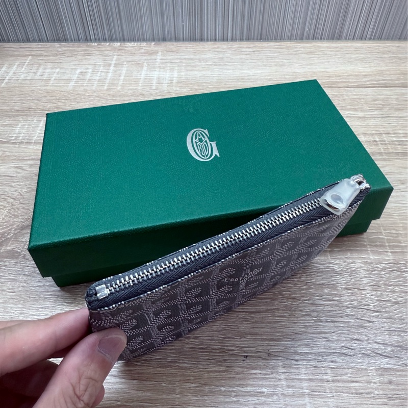 Goyard senat mini 戈雅灰色一字萬用零錢包-4