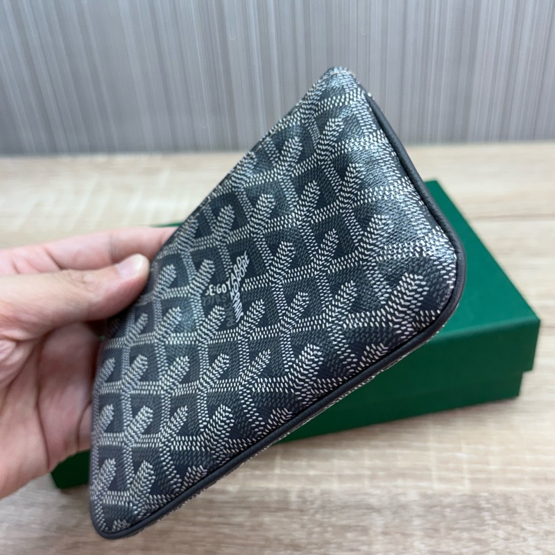 Goyard senat mini 戈雅灰色一字萬用零錢包-9