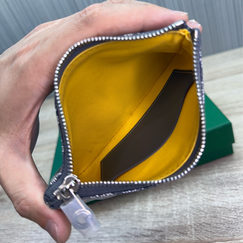 Goyard senat mini 戈雅灰色一字萬用零錢包-12