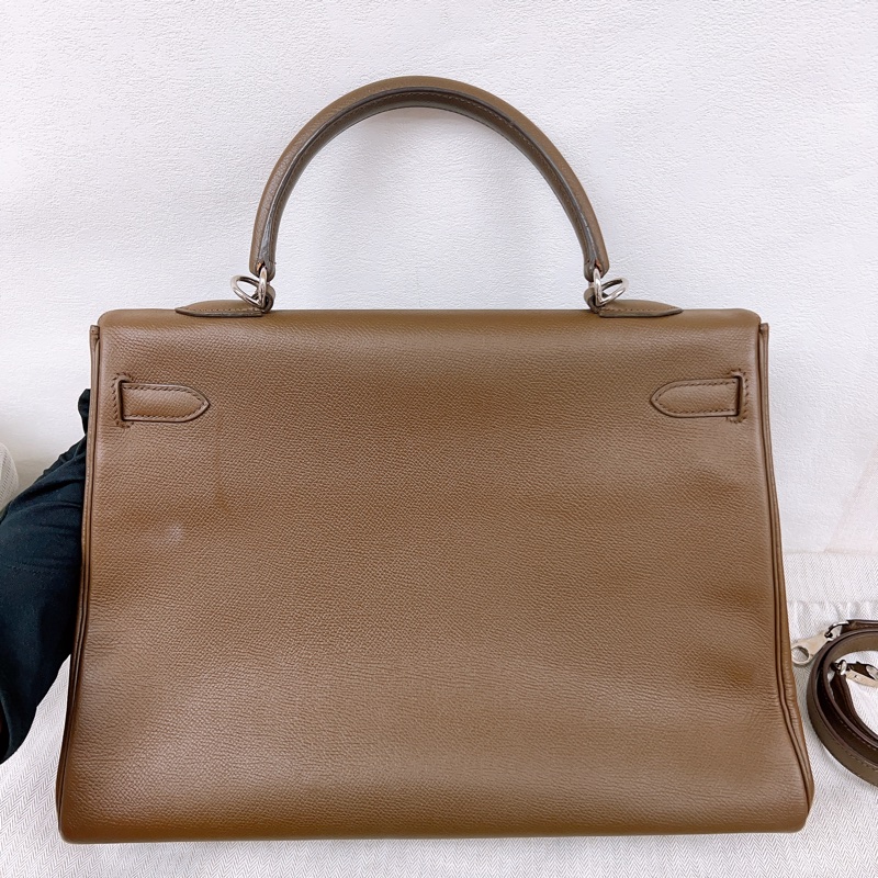 Hermes kelly 35 棕啡色銀扣-1