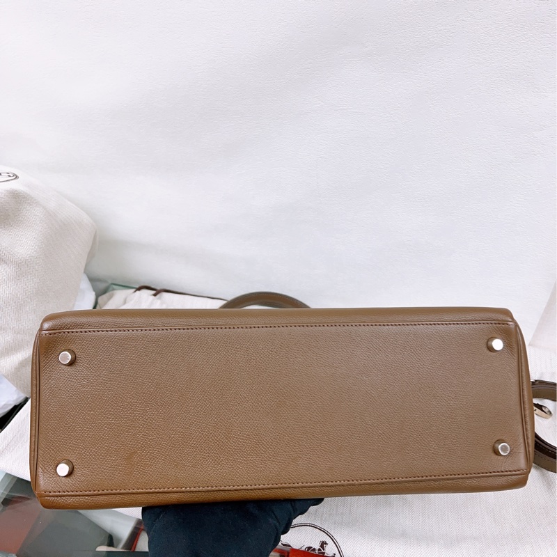 Hermes kelly 35 棕啡色銀扣-2