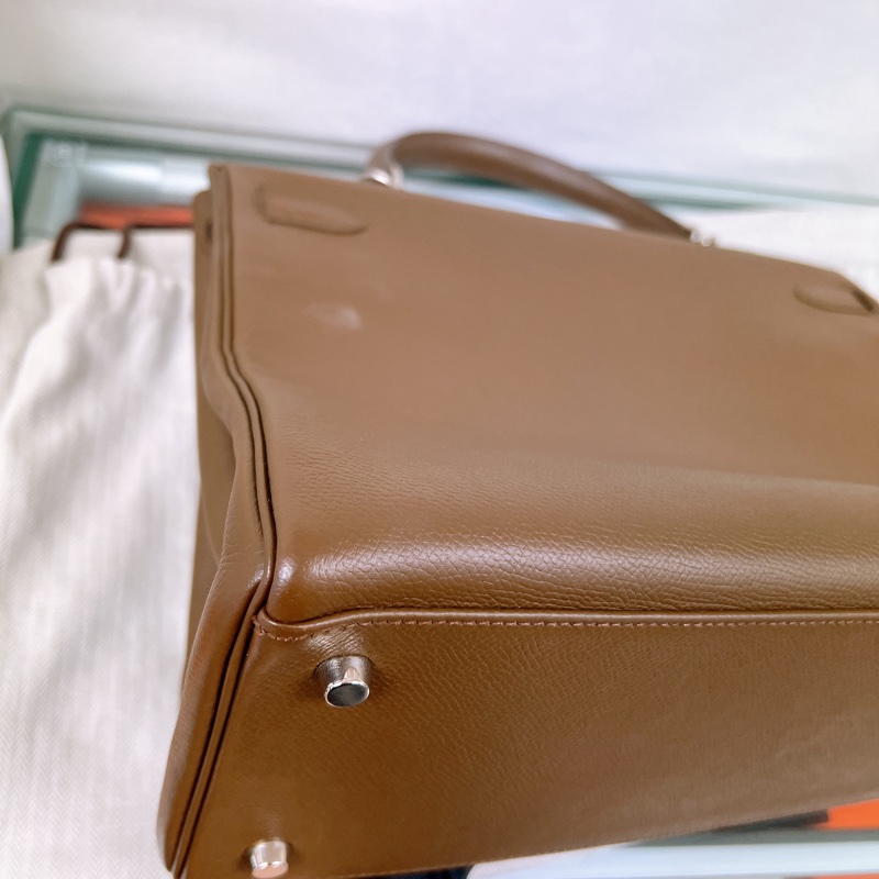 Hermes kelly 35 棕啡色銀扣-3