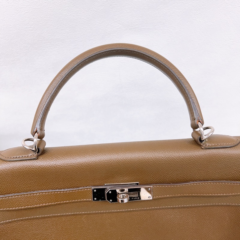 Hermes kelly 35 棕啡色銀扣-8