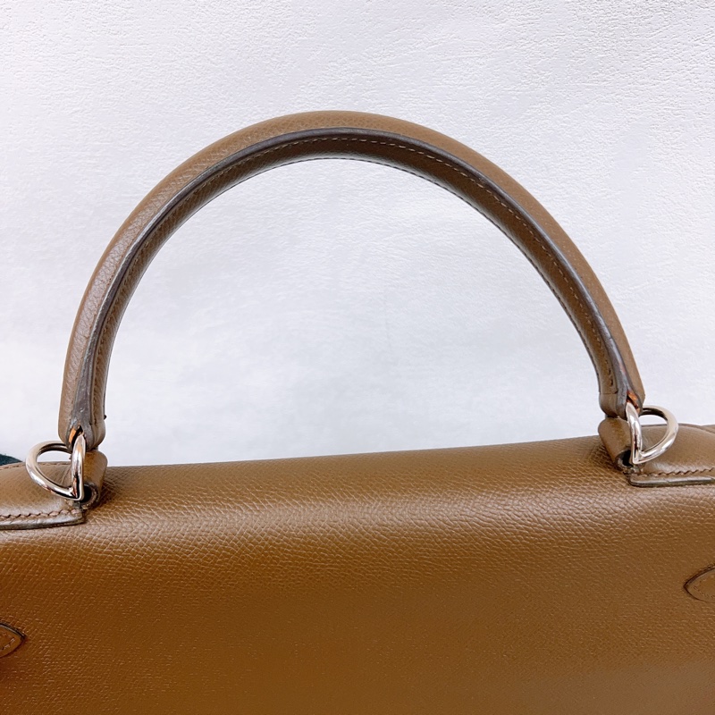 Hermes kelly 35 棕啡色銀扣-9