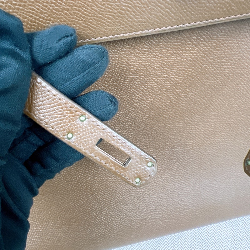 Hermes kelly 35 棕啡色銀扣-12