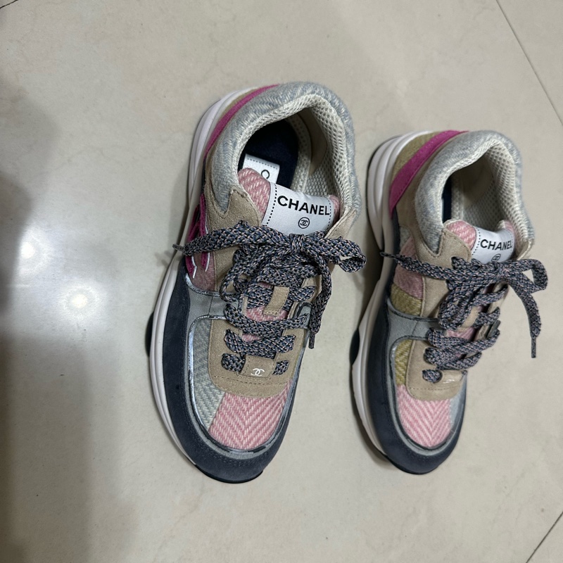 CHANEL 拼色休閒鞋-5