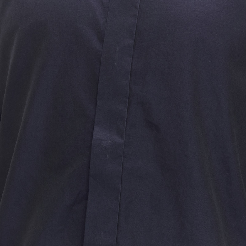 VALENTINO classic minimal navy poplin twill contrast collar dress shirt EU40 L-6